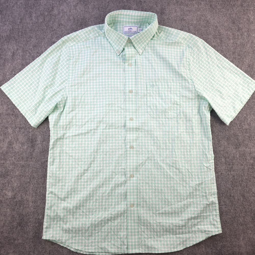 Southern Tide Green Plaid Casual Button Down Shirt